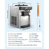 VEVOR Commercial Ice Cream Machine, 20-28L/H Yield, 2200W 3-Flavor Countertop Soft Serve Ice Cream Maker with 2 x 6L Hoppers & Hopper Agitation, Pre-Cooling Self-Cleaning for Snack Dessert Shops