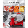 VEVOR Commercial Meat Slicer 340W Electric Deli Food Slicer 10 inch Blade, 350-400RPM Electric Food Slicer, Carbon Steel Blade Meat Slicer, 0-0.47 inch Adjustable Thickness for Commercial and Home Use