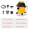VEVOR Wet Dry Vac, 2.6 Gallon, 2.5 Peak HP, 3 in 1 Portable Shop Vacuum with Blowing Function, Attachments Storage, Perfect for Cleaning Floor, Upholstery, Gap, Car, Black/Yellow, ETL Listed