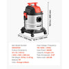 VEVOR Shop Vac, 5.8 Gallon Wet Dry Shop Vacuum, 4 Peak HP with One-Button Self-Cleaning, Dual-Filter, 900W Input Power, 1.25in x 7ft Hose, 9.8ft Cord, Metal Tank for Jobsite, Workshop, Garage, Home