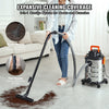 VEVOR Stainless Steel Wet Dry Shop Vacuum, 8 Gallon 6 Peak HP Wet/Dry Vac, Powerful Suction with Blower Function w/ Attachment 2-in-1 Crevice Nozzle, Small Shop Vac Perfect for Carpet Debris, Pet Hair