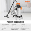 VEVOR Stainless Steel Wet Dry Shop Vacuum, 8 Gallon 6 Peak HP Wet/Dry Vac, Powerful Suction with Blower Function w/ Attachment 2-in-1 Crevice Nozzle, Small Shop Vac Perfect for Carpet Debris, Pet Hair