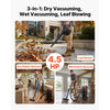 VEVOR 3-in-1 Shop Vac, 11 Gallon Wet Dry Shop Vacuum, 4.5 Peak HP Portable Vacuum Cleaner with Blower, Dual-Filter, 1350W Input Power, 1.25in x 7ft Hose, 9.8ft Cord for Jobsite, Workshop, Garage, Home