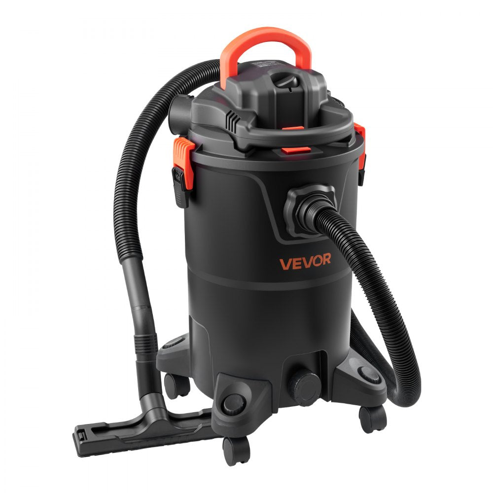 VEVOR 3-in-1 Shop Vac, 11 Gallon Wet Dry Shop Vacuum, 4.5 Peak HP Portable Vacuum Cleaner with Blower, Dual-Filter, 1350W Input Power, 1.25in x 7ft Hose, 9.8ft Cord for Jobsite, Workshop, Garage, Home