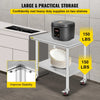VEVOR Stainless Steel Work Table 35 x 24 x 33 Inch, 700 LBS Load Capacity with 4 Wheels, 3 Adjustable Height Levels, Heavy Duty Food Prep Worktable for Commercial Kitchen Restaurant, Silver