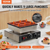 VEVOR Dutch Pancake Maker, 9PCS 76mm Diameter Dorayaki Baker Machine, 850W Commercial Electric Poffertjes Grill, Non-stick Stainless Steel, Temp & Time Control, for Home Kitchen Restaurant Snack Bar