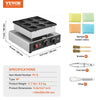 VEVOR Dutch Pancake Maker, 9PCS 76mm Diameter Dorayaki Baker Machine, 850W Commercial Electric Poffertjes Grill, Non-stick Stainless Steel, Temp & Time Control, for Home Kitchen Restaurant Snack Bar