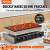 VEVOR Mini Dutch Pancake Maker, 50PCS 43mm Diameter Dorayaki Baker Machine, 1700W Commercial Electric Poffertjes Grill, Non-stick Stainless Steel, Dual Temp & Time Control, for Home Kitchen Restaurant