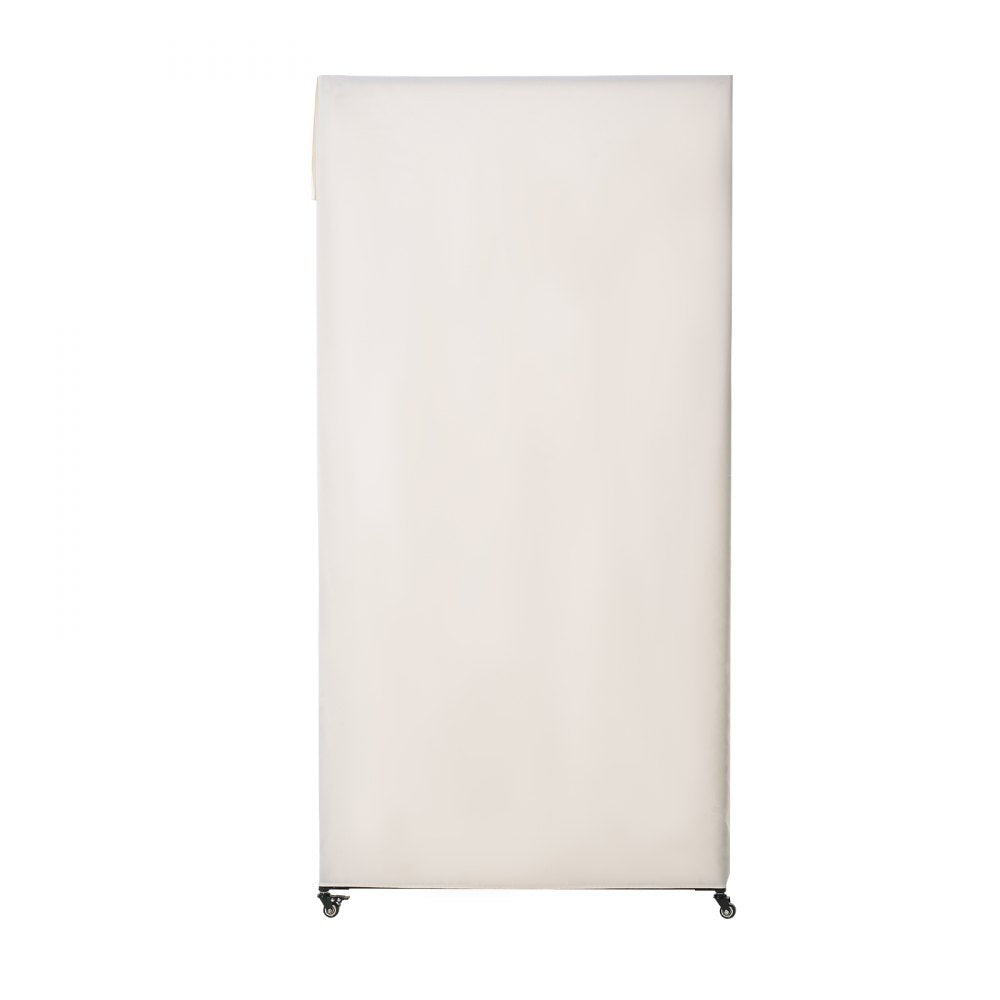 VEVOR Fitting Room, Moveable Dressing Room with Thick Curtains, Privacy Space with Casters and a Sturdy Metal Hook, for Boutique, Mall, Tailor's Store & Outdoor (39 x 39 x 81 in, Black and Beige)