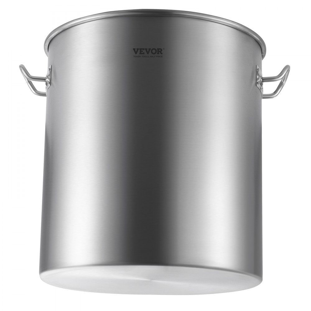 VEVOR Stainless Steel Stockpot, 54L Large Cooking Pots, Cookware Sauce Pot with Basket, Lid, and Handle, Heavy Duty Commercial Grade Stock Pot, Sanding Treatment, for Large Groups Events Silver