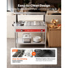VEVOR Commercial Food Warmer 6 Pans + 2 Pots Electric Steam Table 1400W, for Buffet Restaurant Catering, SUS Server with Additional 1/1 Pan, Independent Temp Control, Acrylic Cover, and Undershelf