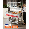 VEVOR Commercial Food Warmer 6 Pans + 2 Pots Electric Steam Table 1400W, for Buffet Restaurant Catering, SUS Server with Additional 1/1 Pan, Independent Temp Control, Acrylic Cover, and Undershelf