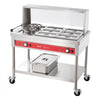 VEVOR Commercial Food Warmer 6 Pans + 2 Pots Electric Steam Table 1400W, for Buffet Restaurant Catering, SUS Server with Additional 1/1 Pan, Independent Temp Control, Acrylic Cover, and Undershelf
