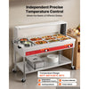 VEVOR Commercial Food Warmer 8 Pans + 2 Pots Electric Steam Table 1800W, for Buffet Restaurant Catering, SUS Server with Additional 1/1 Pan, Independent Temp Control, Acrylic Cover, and Undershelf