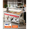 VEVOR Commercial Food Warmer 8 Pans + 2 Pots Electric Steam Table 1800W, for Buffet Restaurant Catering, SUS Server with Additional 1/1 Pan, Independent Temp Control, Acrylic Cover, and Undershelf