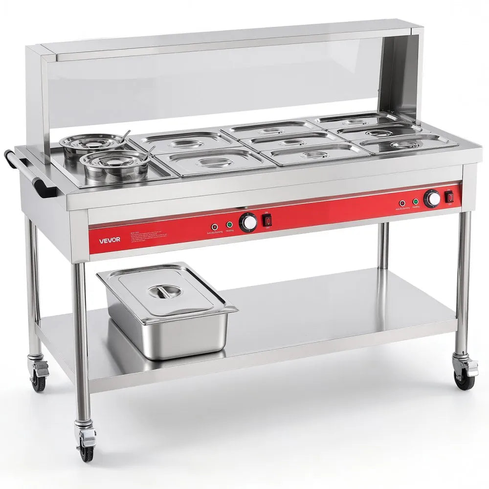 Vevor Commercial Food Warmer Electric Steam Table Buffet Server New