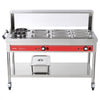 VEVOR Commercial Food Warmer 8 Pans + 2 Pots Electric Steam Table 1800W, for Buffet Restaurant Catering, SUS Server with Additional 1/1 Pan, Independent Temp Control, Acrylic Cover, and Undershelf