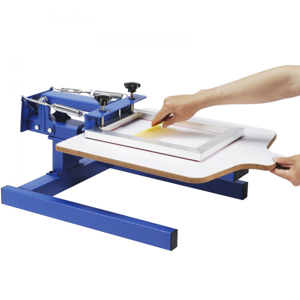 VEVOR Screen Printing Machine, 1 Color 1 Station Silk Screen Printing Press, 21.2x17.7in Screen Printing Press, Double-layer Positioning Pallet, Adjustable Tension for T-shirt DIY Printing