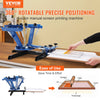 VEVOR 4 Color 1 Station Screen Printing Machine, 21.2x17.7in / 54x45cm Screen Printing Press 360° Rotable Silk, Double-Layer Positioning Pallet for T-Shirt DIY Printing