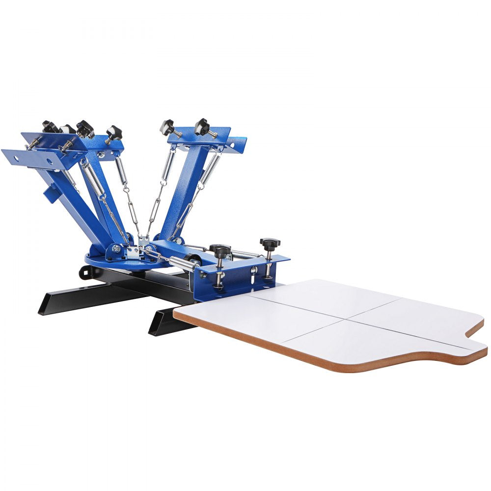 VEVOR 4 Color 1 Station Screen Printing Machine, 21.2x17.7in / 54x45cm Screen Printing Press 360° Rotable Silk, Double-Layer Positioning Pallet for T-Shirt DIY Printing