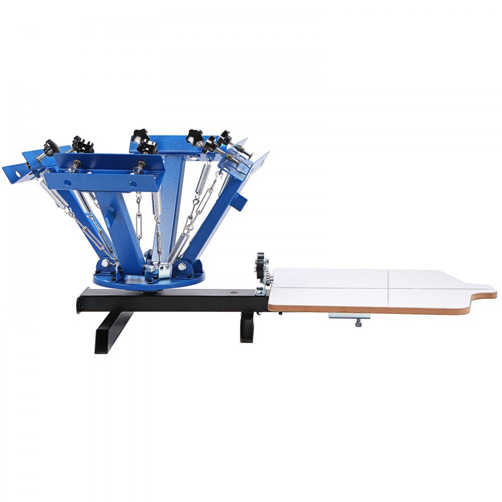 VEVOR 4 Color 1 Station Screen Printing Machine, 21.2x17.7in / 54x45cm Screen Printing Press 360° Rotable Silk, Double-Layer Positioning Pallet for T-Shirt DIY Printing