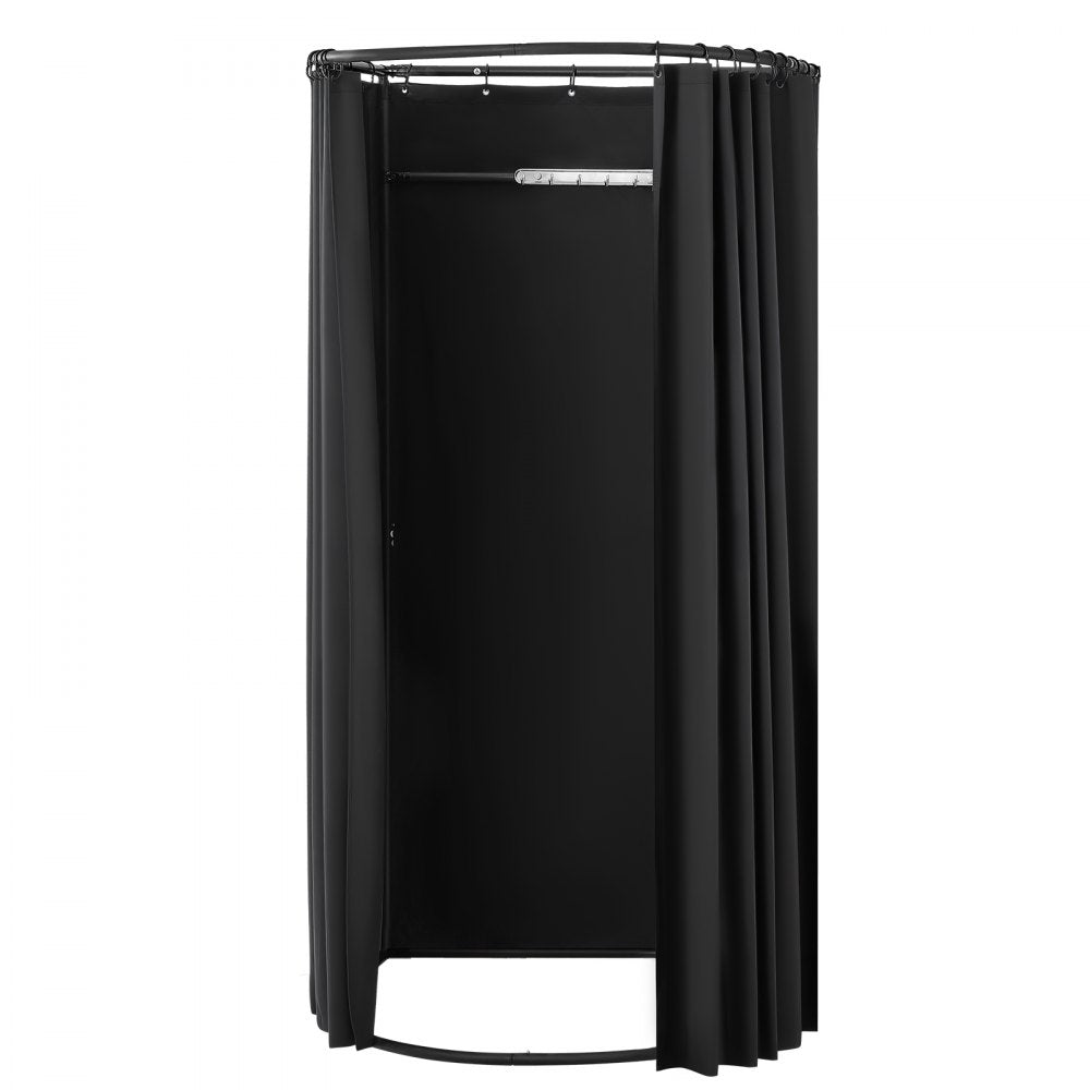 VEVOR Fitting Room, Portable Dressing Room with Thick Polyester Curtains, Privacy Space with Shading Curtain and a Hook, for Boutique, Mall, Tailor's Store & Outdoor Activity 39 x 37 x 79 in (Black)