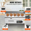 VEVOR Commercial Electric Griddle, 1600W Countertop Half-Flat Top Grill, 122℉-572℉ Adjustable Temp, 21.26x11.81x0.39in Stainless Steel Griddle Grill with 2 Shovels and 2 Brushes for Home or Restaurant