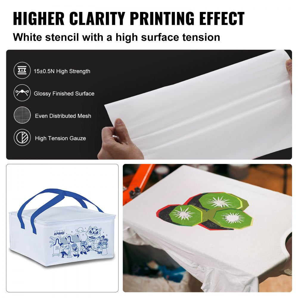 VEVOR Screen Printing Kit, 6 Pieces Aluminum Silk Screen Printing Frames, 10x14inch Silk Screen Printing Frame with 110 Count Mesh, High Tension Nylon Mesh and Sealing Tape for T-shirts DIY Printing