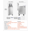 VEVOR Commercial Propane Deep Fryer 90,000 BTU with 2 Baskets, 3-Tube Burner Fryer, Stainless Steel Floor Standing Deep Fryers Cart, 40 lbs Capacity for Restaurants