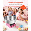 VEVOR Cotton Candy Machine Commercial 1000W Electric Candy Floss Maker Pink, Ideal for Home, Carnival, Birthday, Family Party, Easy Use with 20.5 in Stainless Steel Bowl, Storage Tray and Sugar Scoop