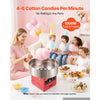 VEVOR Cotton Candy Machine Commercial 1000W Electric Candy Floss Maker Red, Ideal for Home, Carnival, Birthday, Family Party, Easy Use with 20.5 in Stainless Steel Bowl, Storage Drawer, Sugar Scoop