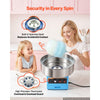 VEVOR Cotton Candy Machine Commercial 1000W Electric Candy Floss Maker Blue, Ideal for Home, Carnival, Birthday, Family Party, Easy Use with 20.5 in Stainless Steel Bowl, Storage Drawer, Sugar Scoop