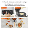 VEVOR Commercial Bubble Waffle Maker, 1400W Egg Pancake Baker Machine, Non-Stick Stainless Steel Egg Bubble Puff, 180° Rotatable, Temp and Time Control, Wooden Handle, for Restaurant Bakery Snack Bar