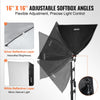 VEVOR Softbox Lighting Kit, 16" x 16", Professional Softbox with 45W LED Bulbs, 3000-6500K Adjustable Color Temperature, Tripod Stand, Remote Control, Studio Lights for Portrait shooting, Live Streaming