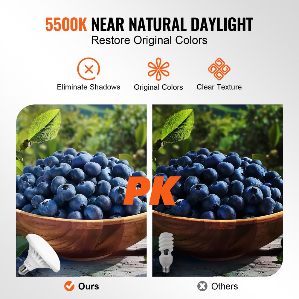VEVOR Softbox Lighting Kit, 24" x 24", Professional Softbox with 30W 5500K LED Bulbs, Close to Natural Daylight, Adjustable Tripod Stand, Studio Lights for Photography, Vedio Recording, Live Streaming