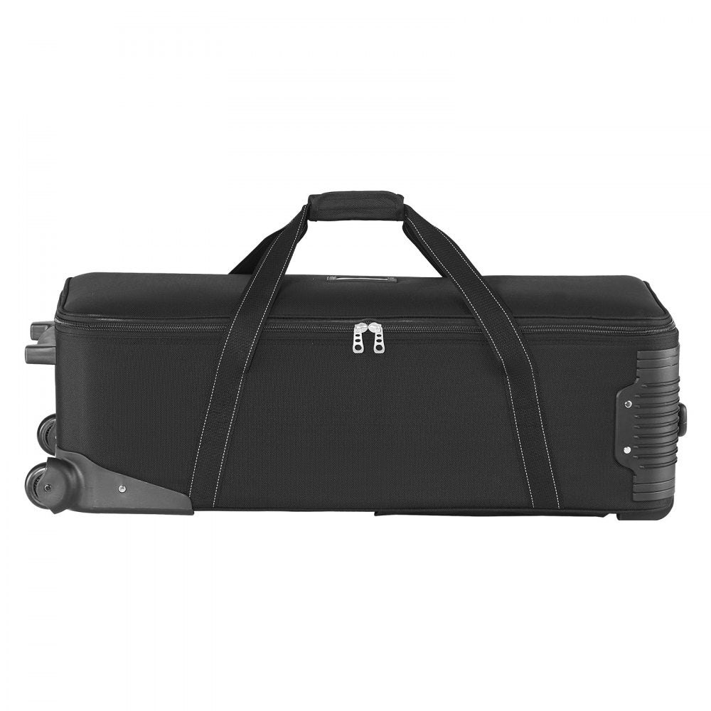 VEVOR Studio Equipment Trolley Case, 35.83 x 11.81 x 14 in / 91 x 30 x 35.5 cm, Rolling Camera Bag, Carrying Bag with Wheels Straps Padded Compartment Handle, for Light Stands, Tripods, Telescopes
