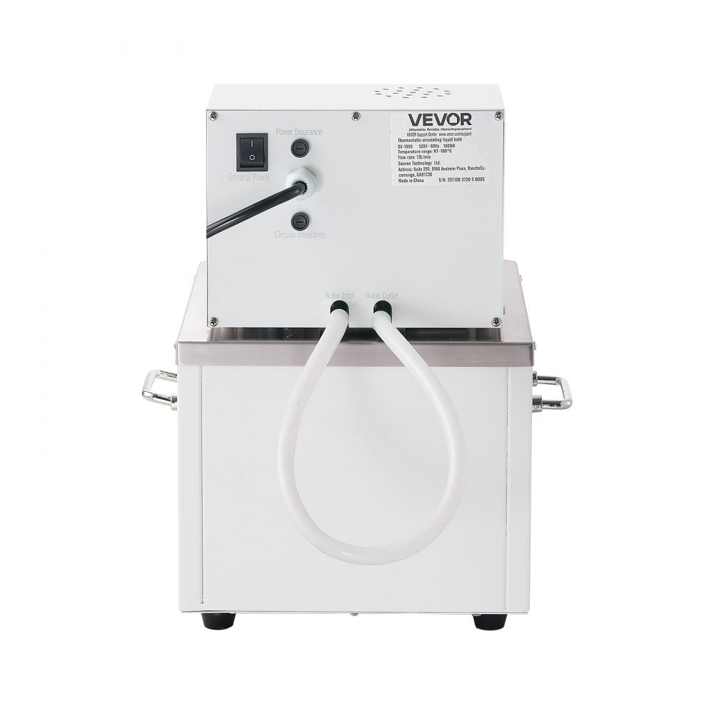 VEVOR Laboratory High-Temperature Circulating Oil Bath, Up to 100℃/212℉, 6 L Lab Constant Temperature Heating Tank, 0.05℃ High Precision, Internal and External Dual Circulation, for Laboratory
