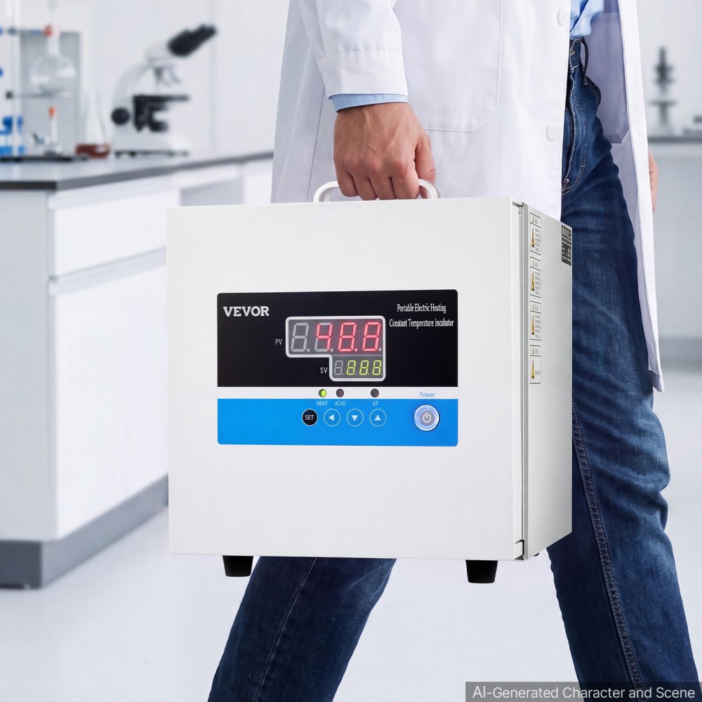 VEVOR Laboratory Incubator 1.6 Gal / 6 L Microbiological Lab Incubator, For Petri Dishes, Room Temp+41℉ to 149℉ PID Temperature Control, Compact & Portable, Digital Panel, Constant Temperature