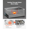 VEVOR Commercial Food Warmer, 1200W Electric Stainless Steel Steam Food Warmer, Fast Heating Countertop Buffet Bain Marie with Two 1/2 Size Food Pans, for Catering, Restaurants, Parties & Buffets