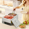 VEVOR Commercial Food Warmer, 1200W Electric Stainless Steel Steam Food Warmer, Fast Heating Countertop Buffet Bain Marie with Two 1/2 Size Food Pans, for Catering, Restaurants, Parties & Buffets