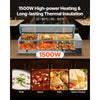 VEVOR Commercial Food Warmer, 1500W Electric Stainless Steel Steam Food Warmer with Glass Cover, 3-Pan Countertop Buffet Bain Marie with Soup & Perforated Ladles, for Catering, Restaurant & Party