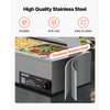 VEVOR Commercial Food Warmer, 1500W Electric Stainless Steel Steam Food Warmer with Glass Cover, 3-Pan Countertop Buffet Bain Marie with Soup & Perforated Ladles, for Catering, Restaurant & Party