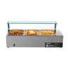 VEVOR Commercial Food Warmer, 1500W Electric Stainless Steel Steam Food Warmer with Glass Cover, 3-Pan Countertop Buffet Bain Marie with Soup & Perforated Ladles, for Catering, Restaurant & Party