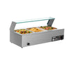 VEVOR Commercial Food Warmer, 1500W Electric Stainless Steel Steam Food Warmer with Glass Cover, 3-Pan Countertop Buffet Bain Marie with Soup & Perforated Ladles, for Catering, Restaurant & Party
