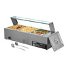 VEVOR Commercial Food Warmer, 1500W Electric Stainless Steel Steam Food Warmer with Glass Cover, 3-Pan Countertop Buffet Bain Marie with Soup & Perforated Ladles, for Catering, Restaurant & Party