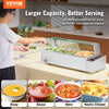 VEVOR 3-Pan Commercial Food Warmer, 3 x 8QT Electric Steam Table with Glass Cover, 1500W Countertop Stainless Steel Buffet Bain Marie 86-185°F Temp Control for Catering, Restaurants, Silver