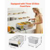 VEVOR Commercial Food Warmer, 1200W Electric Stainless Steel Steam Food Warmer, Fast Heating Countertop Buffet Bain Marie with Three 1/3 Size Food Pans, for Catering, Restaurants, Parties & Buffets
