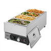 VEVOR Commercial Food Warmer, 1500W Electric Stainless Steel Steam Food Warmer, Fast Heating Countertop Buffet Bain Marie with Four 1/3 Size Food Pans, for Catering, Restaurants, Parties & Buffets