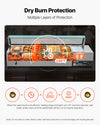 VEVOR Commercial Food Warmer, 1500W Electric Stainless Steel Steam Food Warmer with Glass Cover, 6 x 1/3 Size Pans Buffet Bain Marie with Soup & Perforated Ladles, for Catering, Restaurant & Party