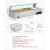 VEVOR Commercial Food Warmer, 1500W Electric Stainless Steel Steam Food Warmer with Glass Cover, 4-Pan Countertop Buffet Bain Marie with Soup & Perforated Ladles, for Catering, Restaurant & Party